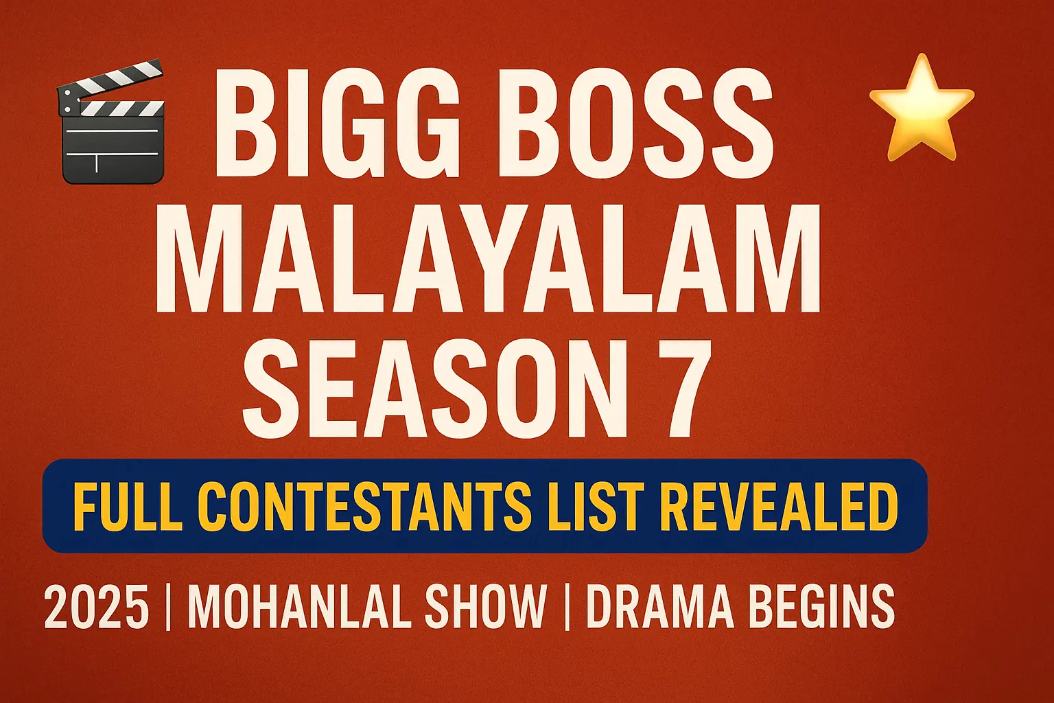 Bigg Boss Malayalam Season 7 Contestants
